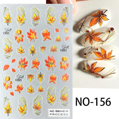 3D nagu mākslas uzlīmes Jauni īpaši plānas šampanieša krāsas ziedi zaļas lapas lipīgās slīdnes Nagu uzlīmes dekorācijas manikīram