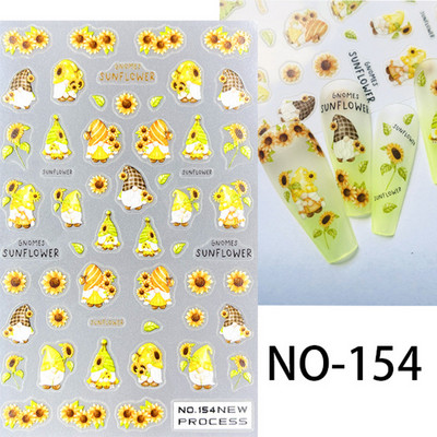 3D nagu mākslas uzlīmes Jauni īpaši plānas šampanieša krāsas ziedi zaļas lapas lipīgās slīdnes Nagu uzlīmes dekorācijas manikīram