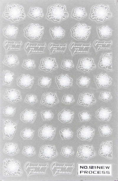 3D nagu mākslas uzlīmes Jauni īpaši plānas šampanieša krāsas ziedi zaļas lapas lipīgās slīdnes Nagu uzlīmes dekorācijas manikīram