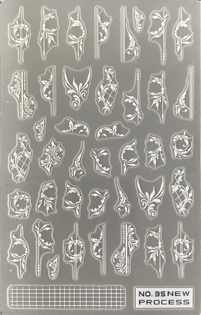 3D nagu mākslas uzlīmes Jauni īpaši plānas šampanieša krāsas ziedi zaļas lapas lipīgās slīdnes Nagu uzlīmes dekorācijas manikīram