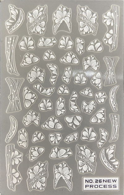 3D nagu mākslas uzlīmes Jauni īpaši plānas šampanieša krāsas ziedi zaļas lapas lipīgās slīdnes Nagu uzlīmes dekorācijas manikīram