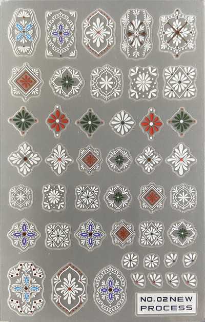 3D nagu mākslas uzlīmes Jauni īpaši plānas šampanieša krāsas ziedi zaļas lapas lipīgās slīdnes Nagu uzlīmes dekorācijas manikīram