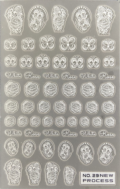 3D nagu mākslas uzlīmes Jauni īpaši plānas šampanieša krāsas ziedi zaļas lapas lipīgās slīdnes Nagu uzlīmes dekorācijas manikīram