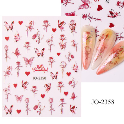 Metalik crni leptir naljepnice za nokte 3D mračni stilski privjesci klizači Čipkana tinta Hvatač snova Mjesec Srce Zvijezda Folija Savjeti za manikuru