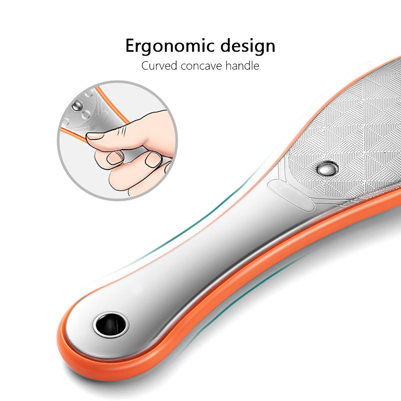 1PC Divpusējs nerūsējošā tērauda pēdu rasp asināmais pedikīra rīks pēdas vīlei Callus Dead Skin noņemšanas līdzeklis pedikīram pēdu kopšanas rīki