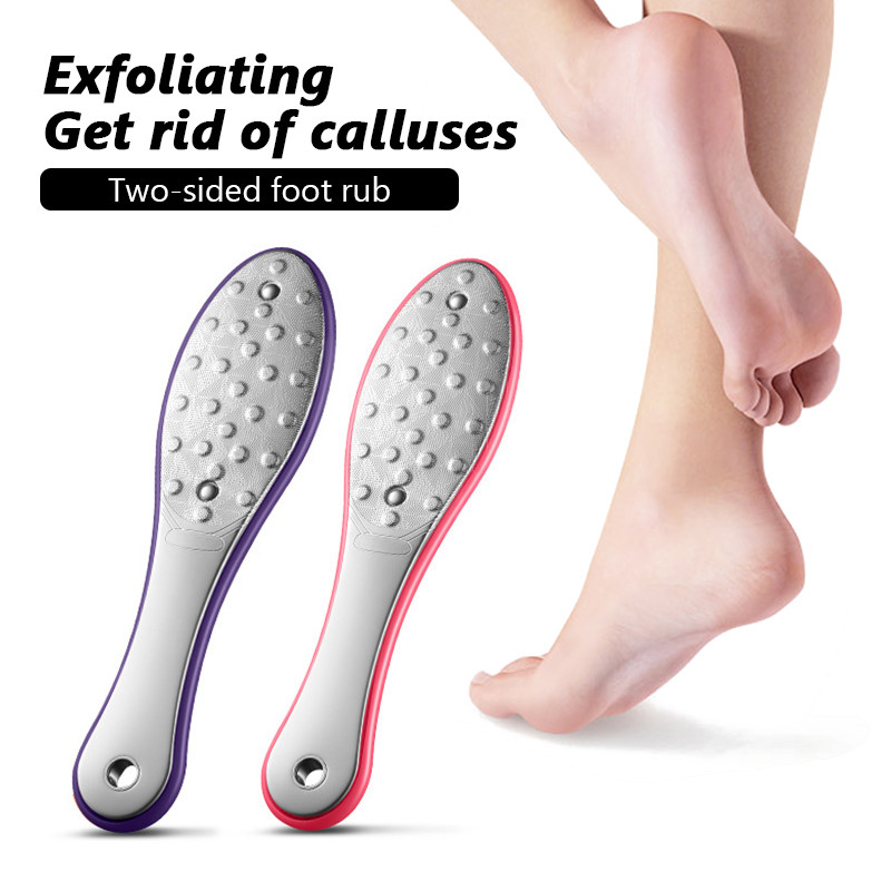 1PC Divpusējs nerūsējošā tērauda pēdu rasp asināmais pedikīra rīks pēdas vīlei Callus Dead Skin noņemšanas līdzeklis pedikīram pēdu kopšanas rīki