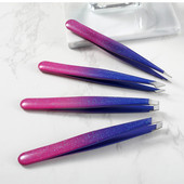 Pensetă de precizie pentru sprâncene în 4 stiluri Extractor de păr fin din oțel inoxidabil Agrafe pentru sprâncene cu vârf plat înclinat Instrumente de machiaj pentru îndepărtarea părului