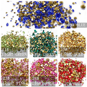 1000 τμχ Μικτά μεγέθη και πολλά χρώματα για να επιλέξετε Point Back Ρητίνη Rhinestones Στρογγυλές χάντρες Glitter για κοσμήματα Κατασκευής DIY Προμήθειες