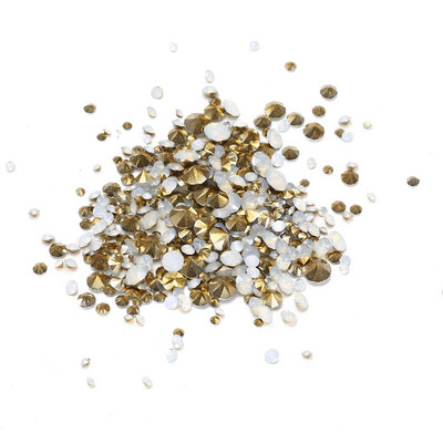 1000 gab. Jaukta izmēra un daudzu krāsu izvēles punkts Atpakaļ Sveķu Rhinestones Apaļas mirdzošas krelles rotaslietu izgatavošanai DIY piederumi