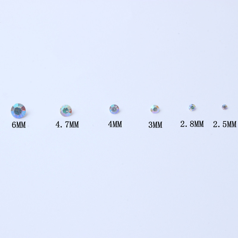 1000 gab. Jaukta izmēra un daudzu krāsu izvēles punkts Atpakaļ Sveķu Rhinestones Apaļas mirdzošas krelles rotaslietu izgatavošanai DIY piederumi