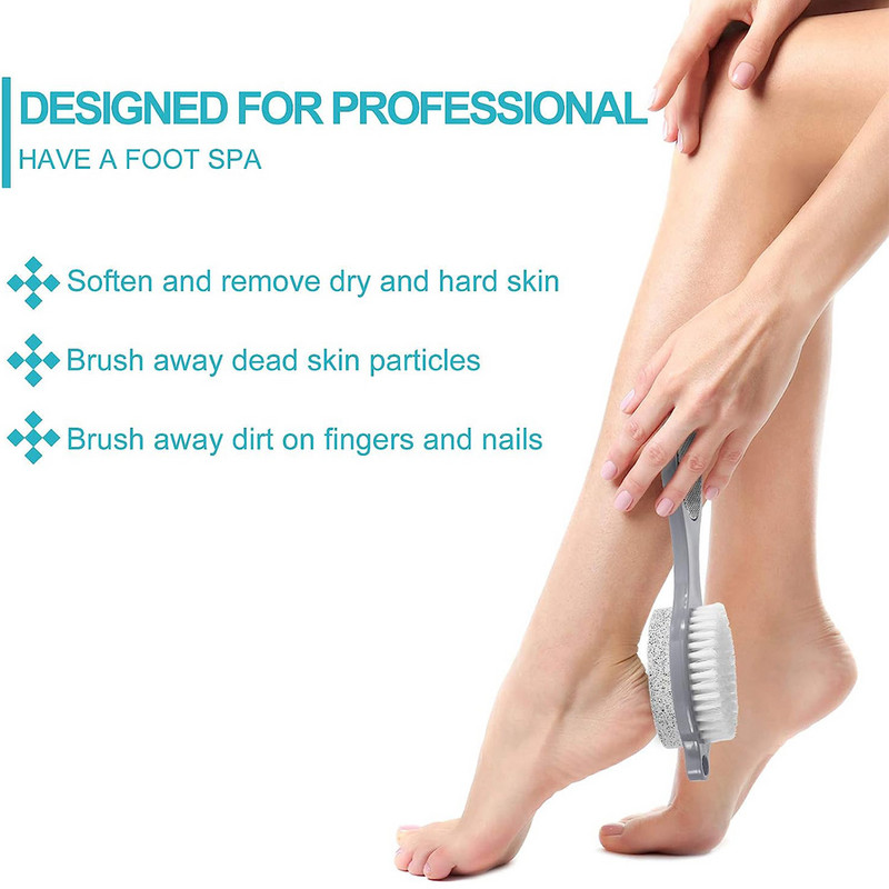 Foot File Callus Dead Skin Remover 4 vienā pēdu pedikīra rīki ar pēdu skruberi, pumeka akmens pēdu rasp un smilšpapīru pēdu kopšanai
