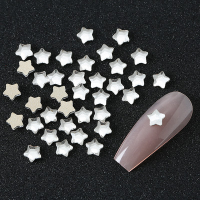 100 komada K9 Fat Star Shaped Diamond 4mm Nail Flat Dno Diamond Bag Paket Nail Water Diamond Star Moon Uljepšavanje noktiju