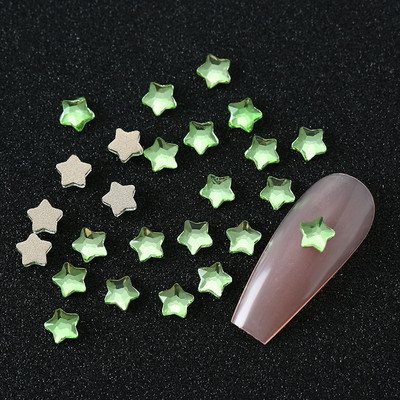 100 komada K9 Fat Star Shaped Diamond 4mm Nail Flat Dno Diamond Bag Paket Nail Water Diamond Star Moon Uljepšavanje noktiju