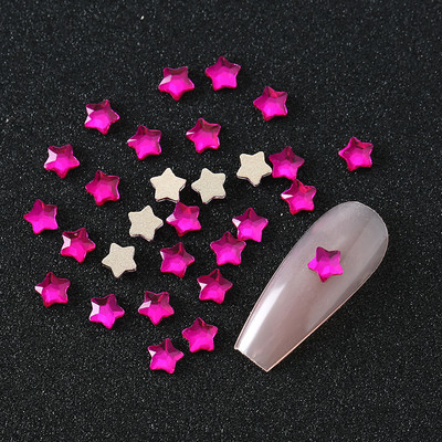 100 komada K9 Fat Star Shaped Diamond 4mm Nail Flat Dno Diamond Bag Paket Nail Water Diamond Star Moon Uljepšavanje noktiju