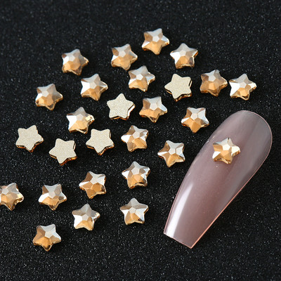 100 komada K9 Fat Star Shaped Diamond 4mm Nail Flat Dno Diamond Bag Paket Nail Water Diamond Star Moon Uljepšavanje noktiju