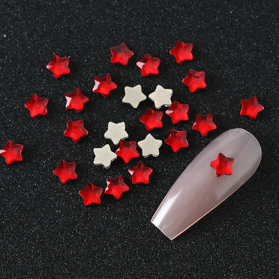 100 komada K9 Fat Star Shaped Diamond 4mm Nail Flat Dno Diamond Bag Paket Nail Water Diamond Star Moon Uljepšavanje noktiju