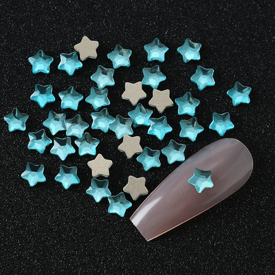 100 komada K9 Fat Star Shaped Diamond 4mm Nail Flat Dno Diamond Bag Paket Nail Water Diamond Star Moon Uljepšavanje noktiju