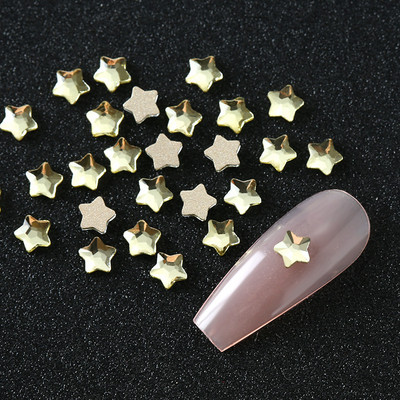 100 komada K9 Fat Star Shaped Diamond 4mm Nail Flat Dno Diamond Bag Paket Nail Water Diamond Star Moon Uljepšavanje noktiju