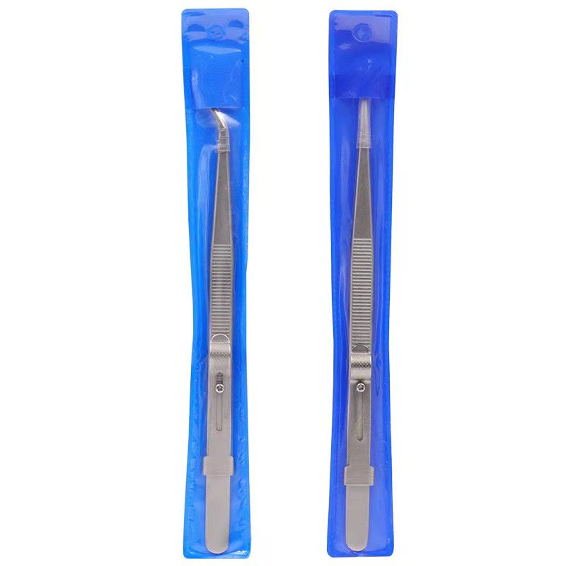 1db csipesz rozsdamentes acél finom hegyű precíziós csipesz állítható csipesz körömjavító eszközökhöz csipesz