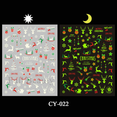 3D melna kaķa nagu uzlīme Gaismas acs spoks galvaskausa slīdņi mirdz tumsā gēla lakas uzlīmes Helovīna nagu mākslas rotājumi