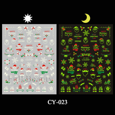 3D melna kaķa nagu uzlīme Gaismas acs spoks galvaskausa slīdņi mirdz tumsā gēla lakas uzlīmes Helovīna nagu mākslas rotājumi