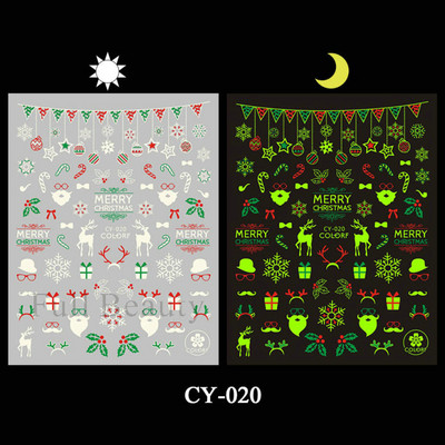 3D melna kaķa nagu uzlīme Gaismas acs spoks galvaskausa slīdņi mirdz tumsā gēla lakas uzlīmes Helovīna nagu mākslas rotājumi