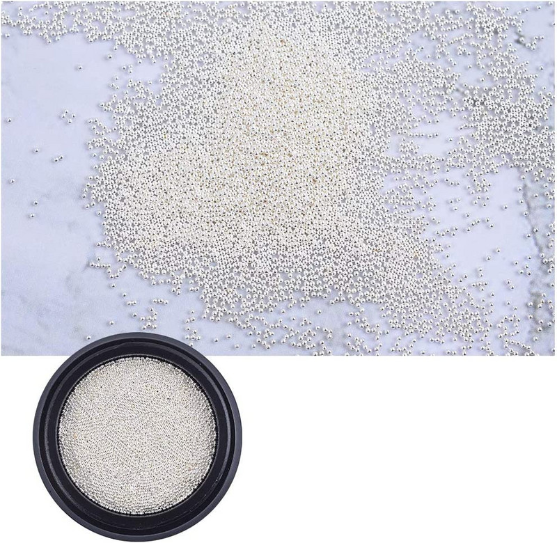 3 kaste, metāla nagu mākslas pērlītes, manikīra aksesuāri, amatniecības rīks — 3 g nail Art, mini nerūsējošā tērauda krelles komplekts