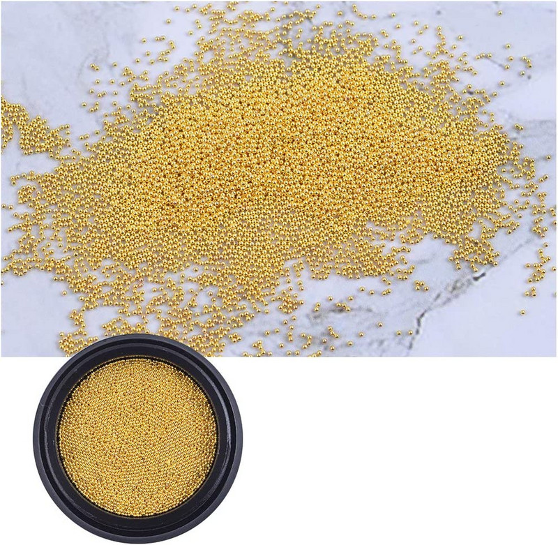 3 kaste, metāla nagu mākslas pērlītes, manikīra aksesuāri, amatniecības rīks — 3 g nail Art, mini nerūsējošā tērauda krelles komplekts