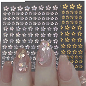 3D Laser Sakura Flower Nail Sticker Folii holografice Decalcomani Snake Star Heart Sliders adezivi Flori de cires Manichiura LATH-1035
