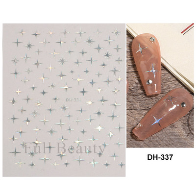 3D Laser Sakura Flower Nail Sticker Folii holografice Decalcomani Snake Star Heart Sliders adezivi Flori de cires Manichiura LATH-1035