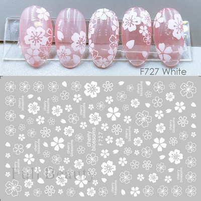 3D Laser Sakura Flower Nail Sticker Folii holografice Decalcomani Snake Star Heart Sliders adezivi Flori de cires Manichiura LATH-1035