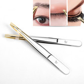 Višenamjenska pinceta od nehrđajućeg čelika s ravnim/kosim vrhom Pinceta za obrve Alat za uklanjanje dlačica s lica Šminka Alat za umjetne trepavice