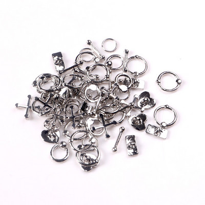 50PCS Mješoviti 3D punk sivi metalni dijelovi Ukrasi za nokte Legura Retro Krug Nails Art Charms Pribor za manikuru