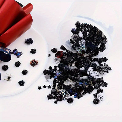 100 kom akrilnih leptir mašna medvjed cvijet srce kruna privjesci za nokte s AB kamenčićima za nokte Kristali dragulji za zadivljujuću umjetnost noktiju