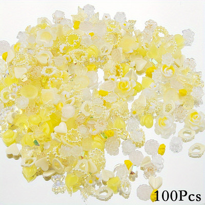 100 kom akrilnih leptir mašna medvjed cvijet srce kruna privjesci za nokte s AB kamenčićima za nokte Kristali dragulji za zadivljujuću umjetnost noktiju