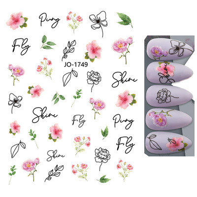 3D Blue Butterfly Līmējošās Uzlīmes Nagu mākslas dekorēšana Lāzera Ziedi Lapas Nagu Uzlīmes Nagu mākslas piederumi Nagu daļas