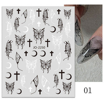 3D Blue Butterfly Līmējošās Uzlīmes Nagu mākslas dekorēšana Lāzera Ziedi Lapas Nagu Uzlīmes Nagu mākslas piederumi Nagu daļas