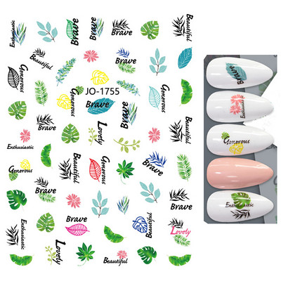 3D Blue Butterfly Līmējošās Uzlīmes Nagu mākslas dekorēšana Lāzera Ziedi Lapas Nagu Uzlīmes Nagu mākslas piederumi Nagu daļas