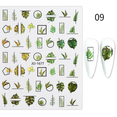 3D Blue Butterfly Līmējošās Uzlīmes Nagu mākslas dekorēšana Lāzera Ziedi Lapas Nagu Uzlīmes Nagu mākslas piederumi Nagu daļas