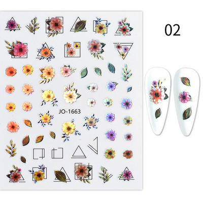 3D Blue Butterfly Līmējošās Uzlīmes Nagu mākslas dekorēšana Lāzera Ziedi Lapas Nagu Uzlīmes Nagu mākslas piederumi Nagu daļas