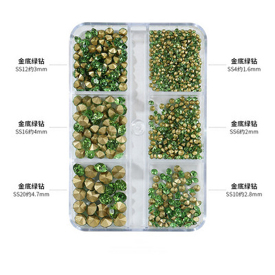 6Girds/Box Aurora Nail Art Rhinestone 3D Resin Love-Heart/Butterfly/Bow Nagu Decoration DIY Jauktu krāsu manikīra kristāls