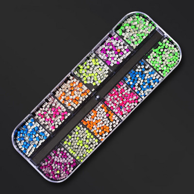 12 režģa/kastītes jaukta dizaina metāla piekariņi 3D zelta/sudraba Micro Reviet/kristāla nagu mākslas rotājumi vasaras manikīra aksesuāriem