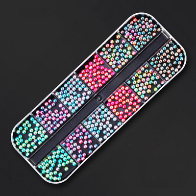 12 režģa/kastītes jaukta dizaina metāla piekariņi 3D zelta/sudraba Micro Reviet/kristāla nagu mākslas rotājumi vasaras manikīra aksesuāriem