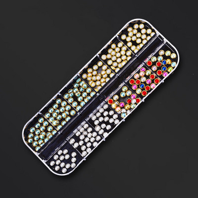 12 režģa/kastītes jaukta dizaina metāla piekariņi 3D zelta/sudraba Micro Reviet/kristāla nagu mākslas rotājumi vasaras manikīra aksesuāriem