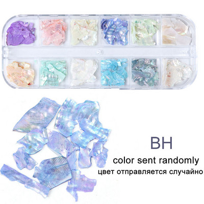 Nepravilna školjka morskog uha Prirodni vještački dijamant 3D gradijent Slomljene pahuljice školjke Mramorni kamen Kriška liskuna Dragulj Ukrasi za nokte SAYM