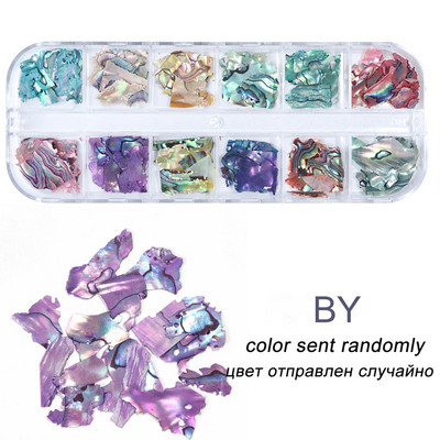 Nepravilna školjka morskog uha Prirodni vještački dijamant 3D gradijent Slomljene pahuljice školjke Mramorni kamen Kriška liskuna Dragulj Ukrasi za nokte SAYM