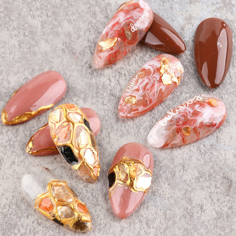 Nepravilna školjka morskog uha Prirodni vještački dijamant 3D gradijent Slomljene pahuljice školjke Mramorni kamen Kriška liskuna Dragulj Ukrasi za nokte SAYM