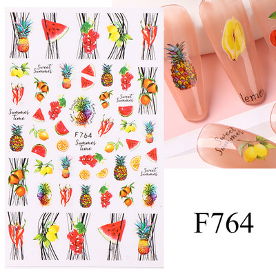 3D naljepnice za nokte Cvijeće Ružičasto Ljubičasta Akvarel Tinta Cvijeće Listovi Geometrijske linije Latice Naljepnice za Nail Art Manikura Dekoracija