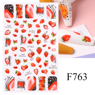 3D naljepnice za nokte Cvijeće Ružičasto Ljubičasta Akvarel Tinta Cvijeće Listovi Geometrijske linije Latice Naljepnice za Nail Art Manikura Dekoracija