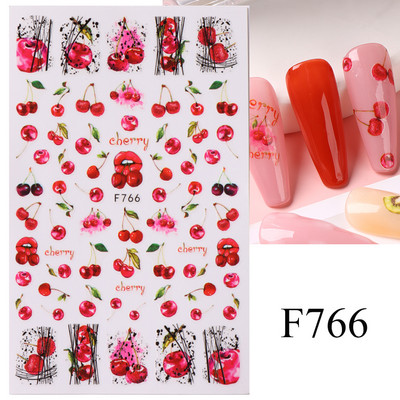 3D naljepnice za nokte Cvijeće Ružičasto Ljubičasta Akvarel Tinta Cvijeće Listovi Geometrijske linije Latice Naljepnice za Nail Art Manikura Dekoracija